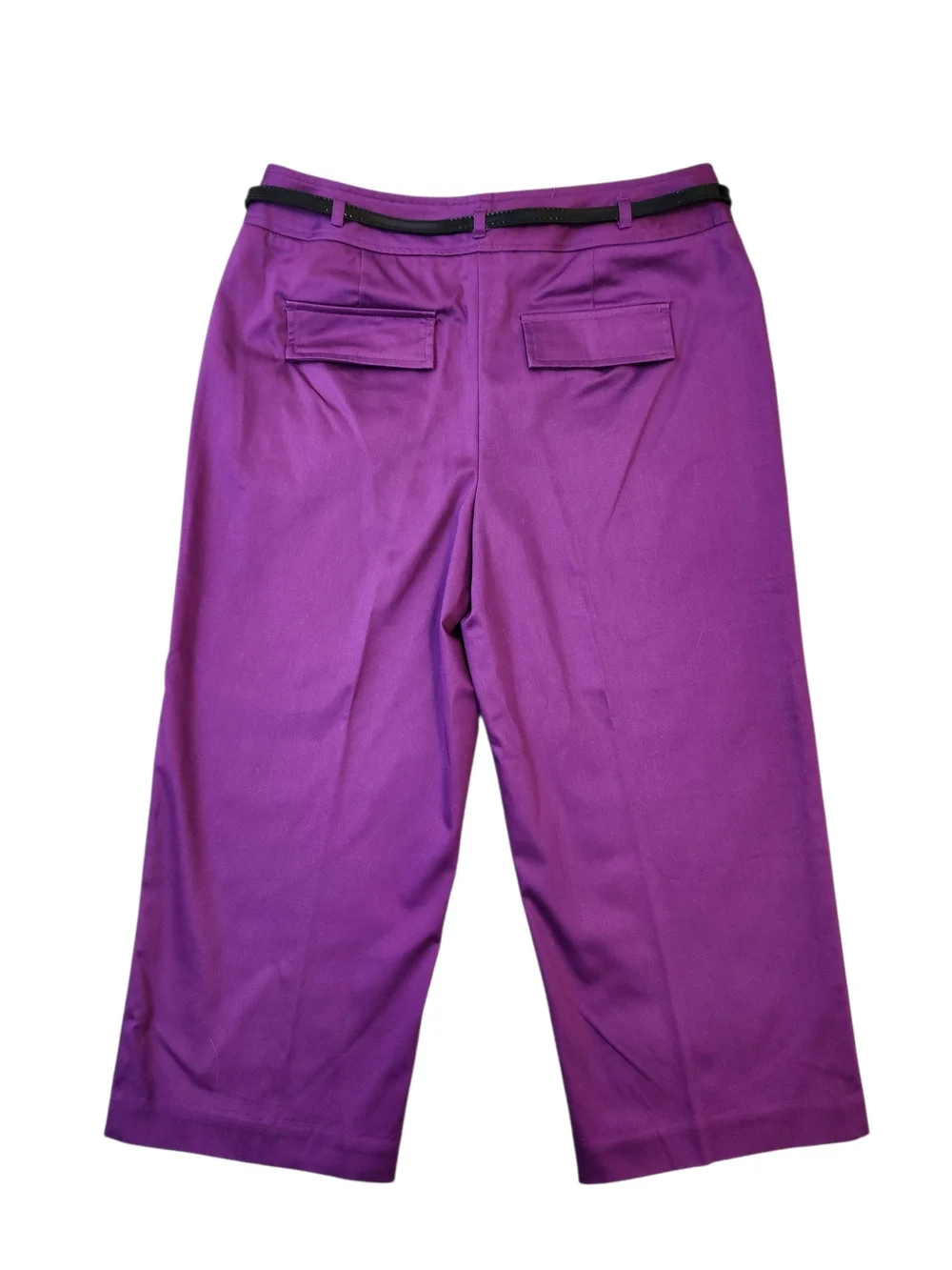 Worthington London Purple Short-Sleeve Blazer with Cropped Pants
